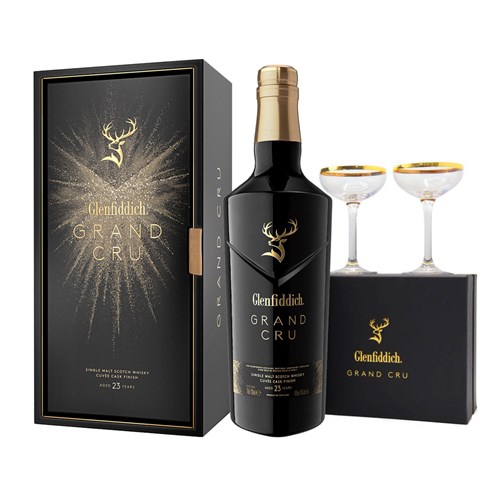 Glenfiddich Grand Cru 23 Year Old With 2 Gift Boxed Branded Glasses - Top Choice